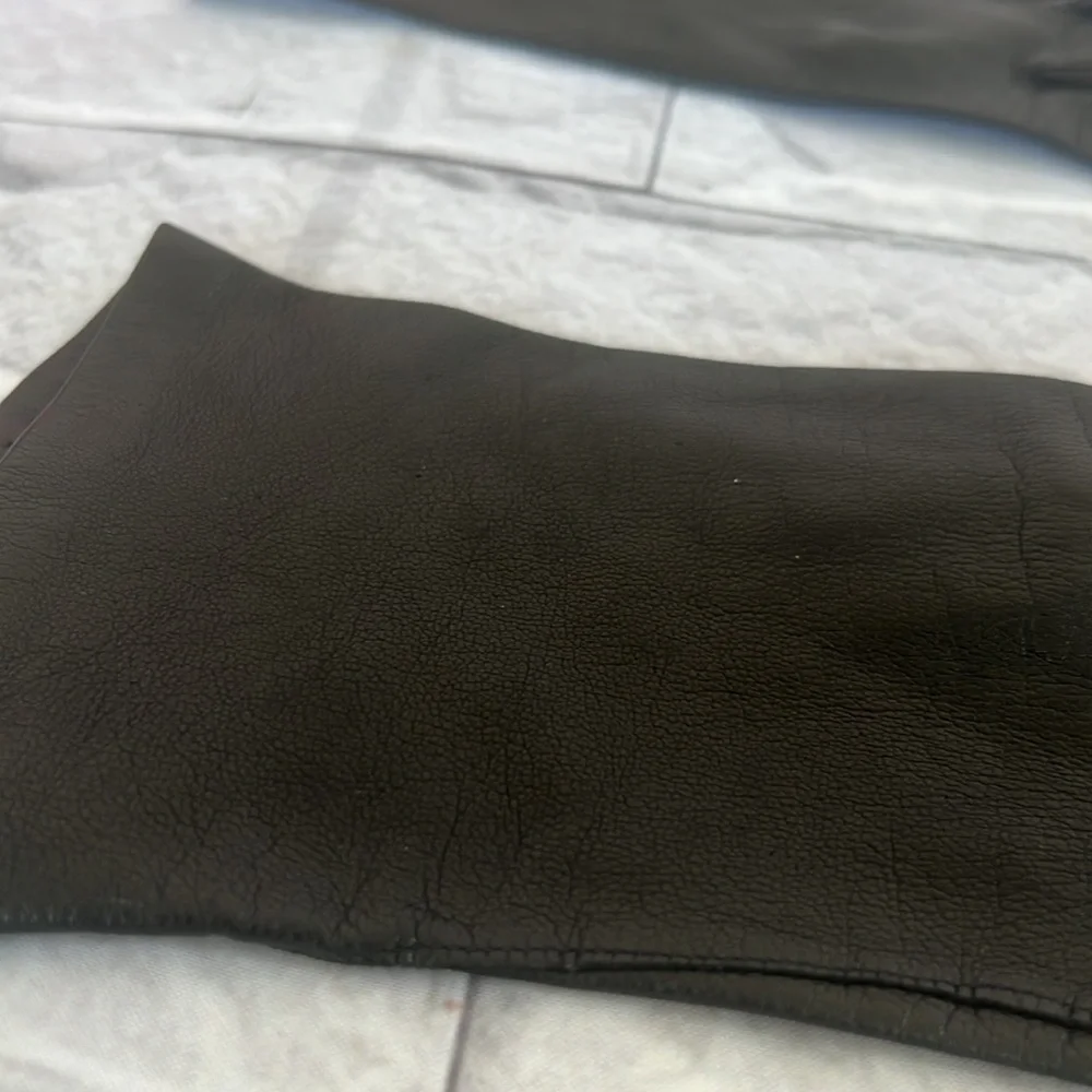 Black leather gloves